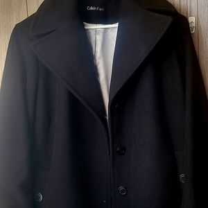 Calvin Klein men's black wool coat